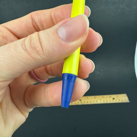 Vtg Blockbuster Pen Prop Yellow Blue Plastic Click Pen Dry Ink Does Not Write - Picture 8 of 13